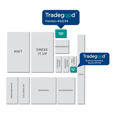 圖二：Tradegood展位示意圖  (展團展位號為52239，配對展位號為51725)