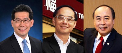 (左起) 香港特別行政區(qū)商務(wù)及經(jīng)濟(jì)發(fā)展局局長蘇錦梁先生、周大福珠寶集團(tuán)有限公司董事總經(jīng)理黃紹基先生、六福集團(tuán)主席及行政總裁黃偉常先生